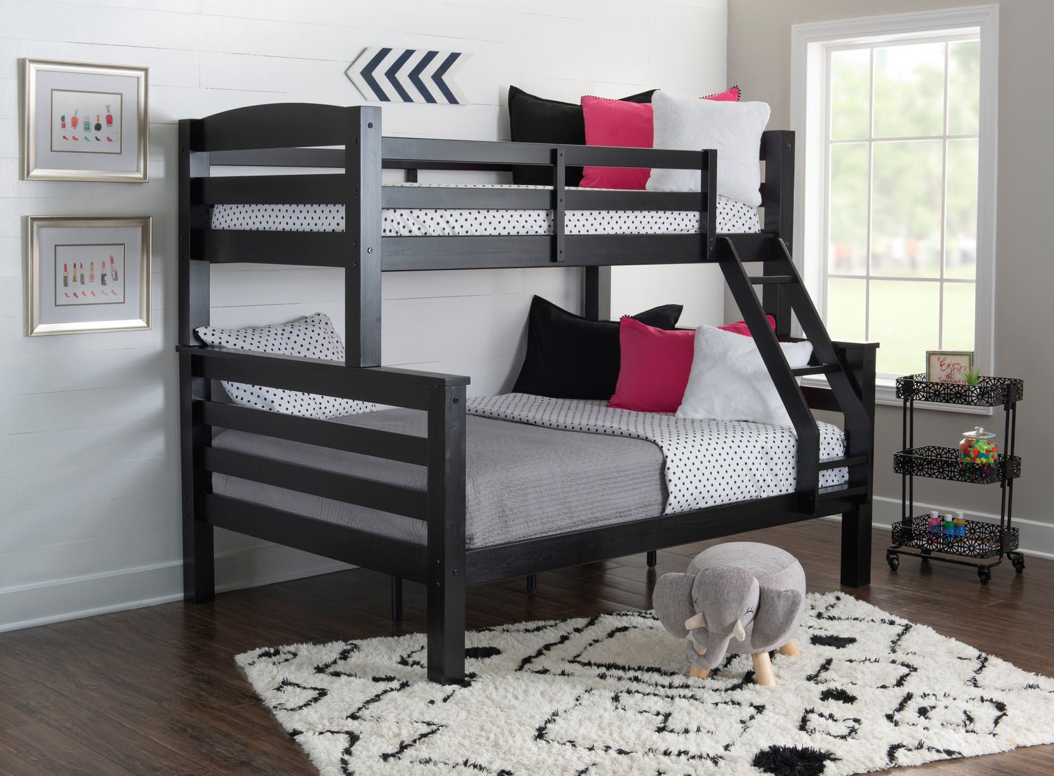 Powell Levi Twin over Full — Black bunk bed