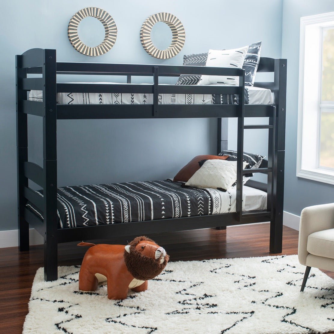 Powell Levi Twin over Twin — Black bunk bed
