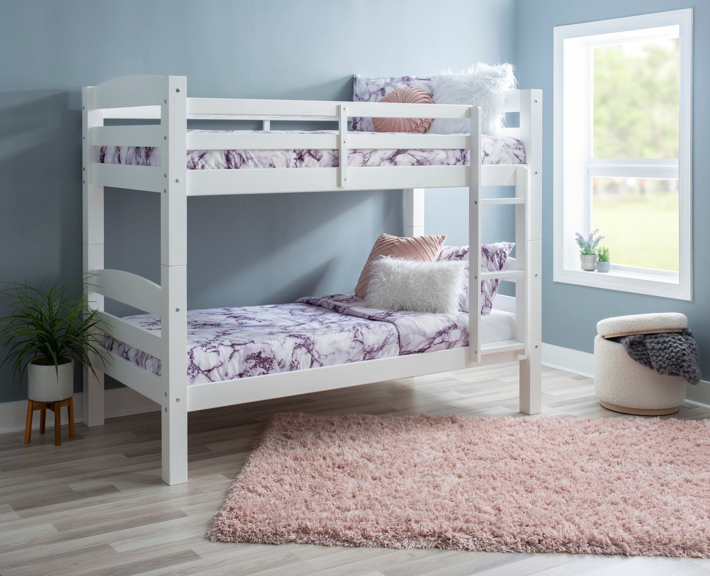 Powell Levi Twin over Twin — White bunk bed