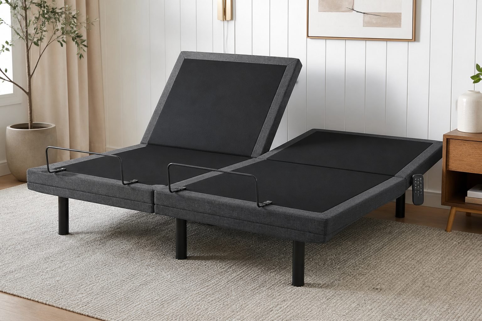 Saatva Adjustable Base with one side elevated