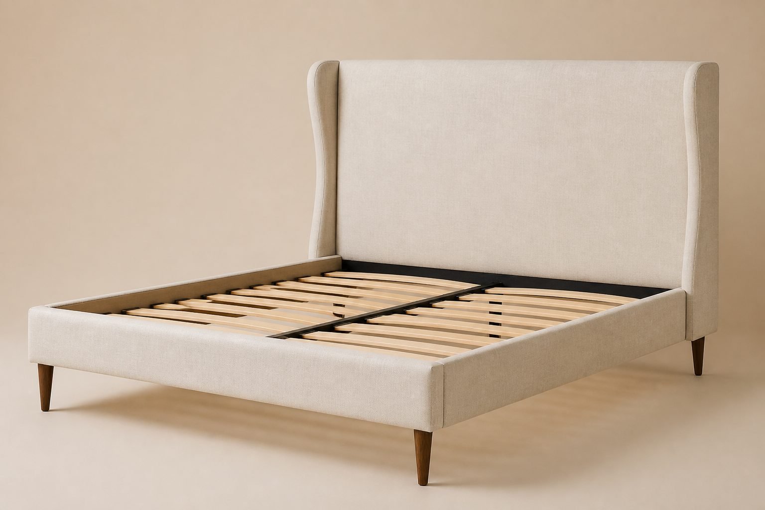Haven Linen Wingback upholstered bed frame