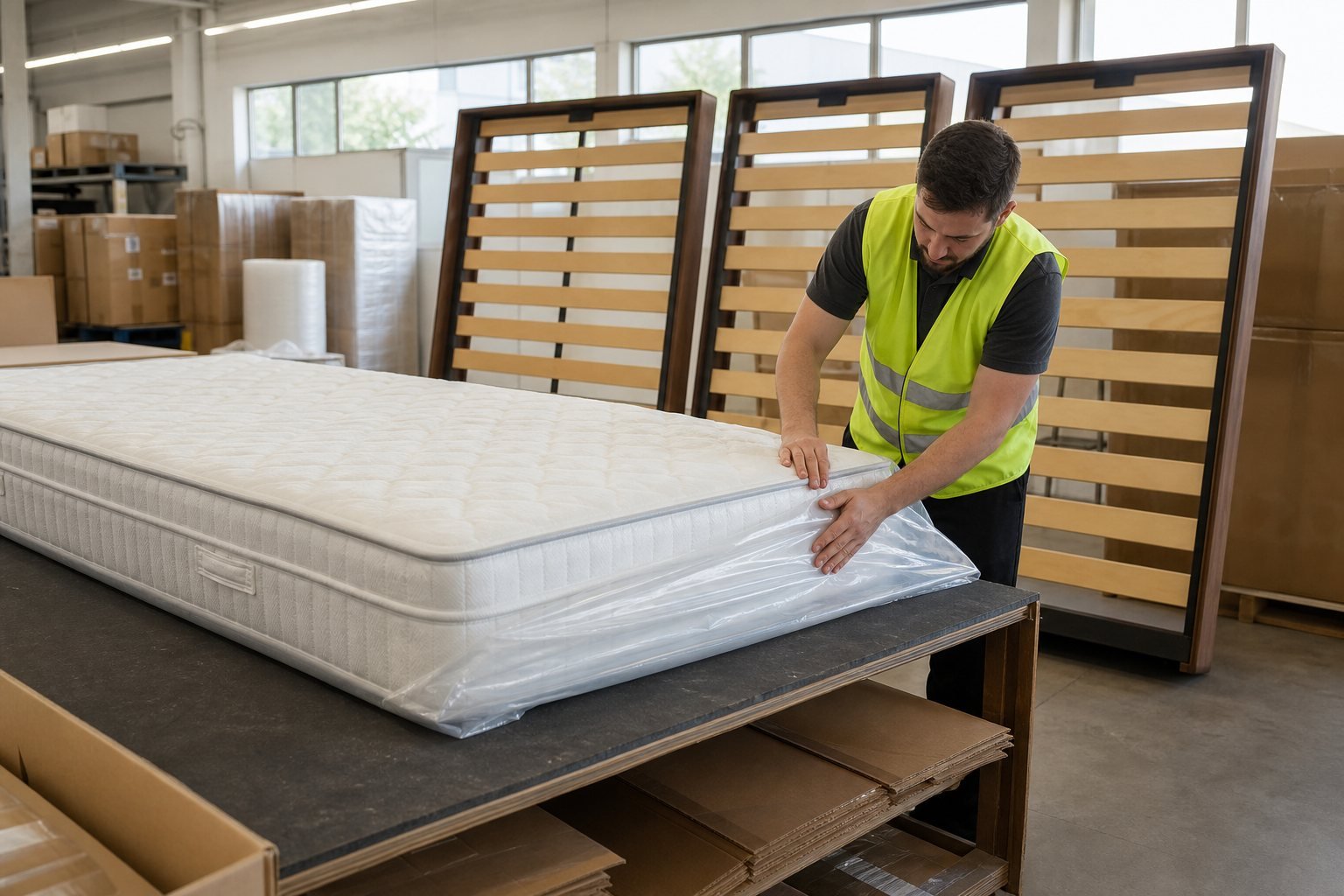 Packing a queen mattress for a real order