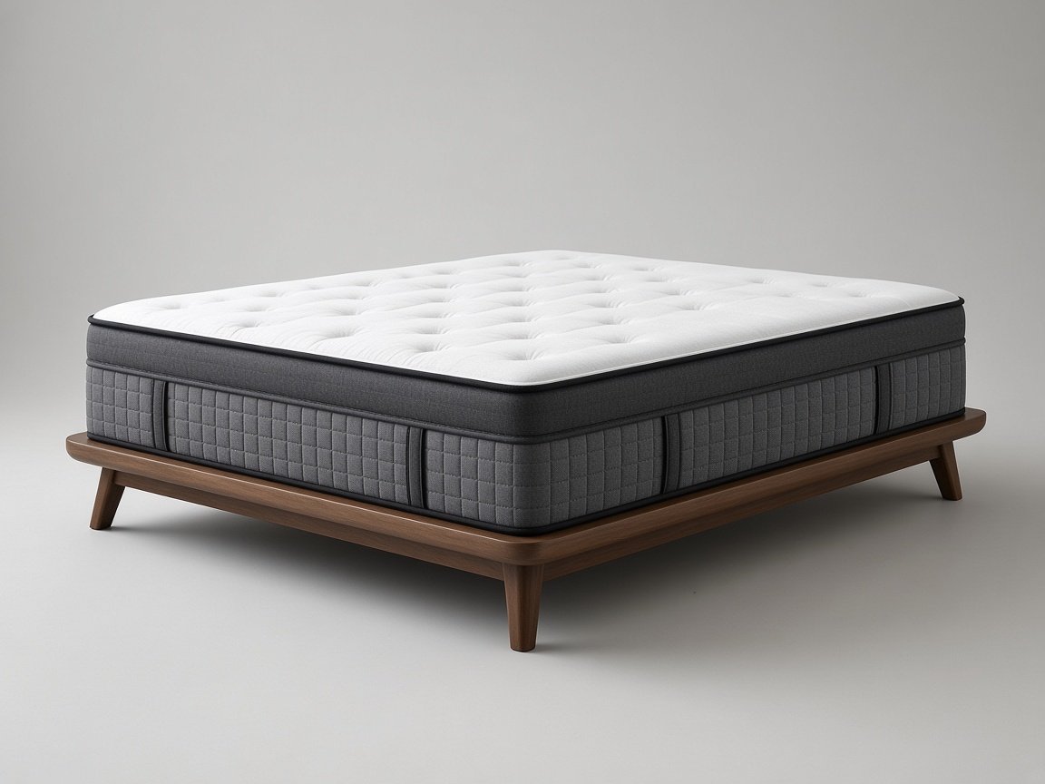 BeautySleep Simple Escape medium hybrid mattress, three-quarter studio view