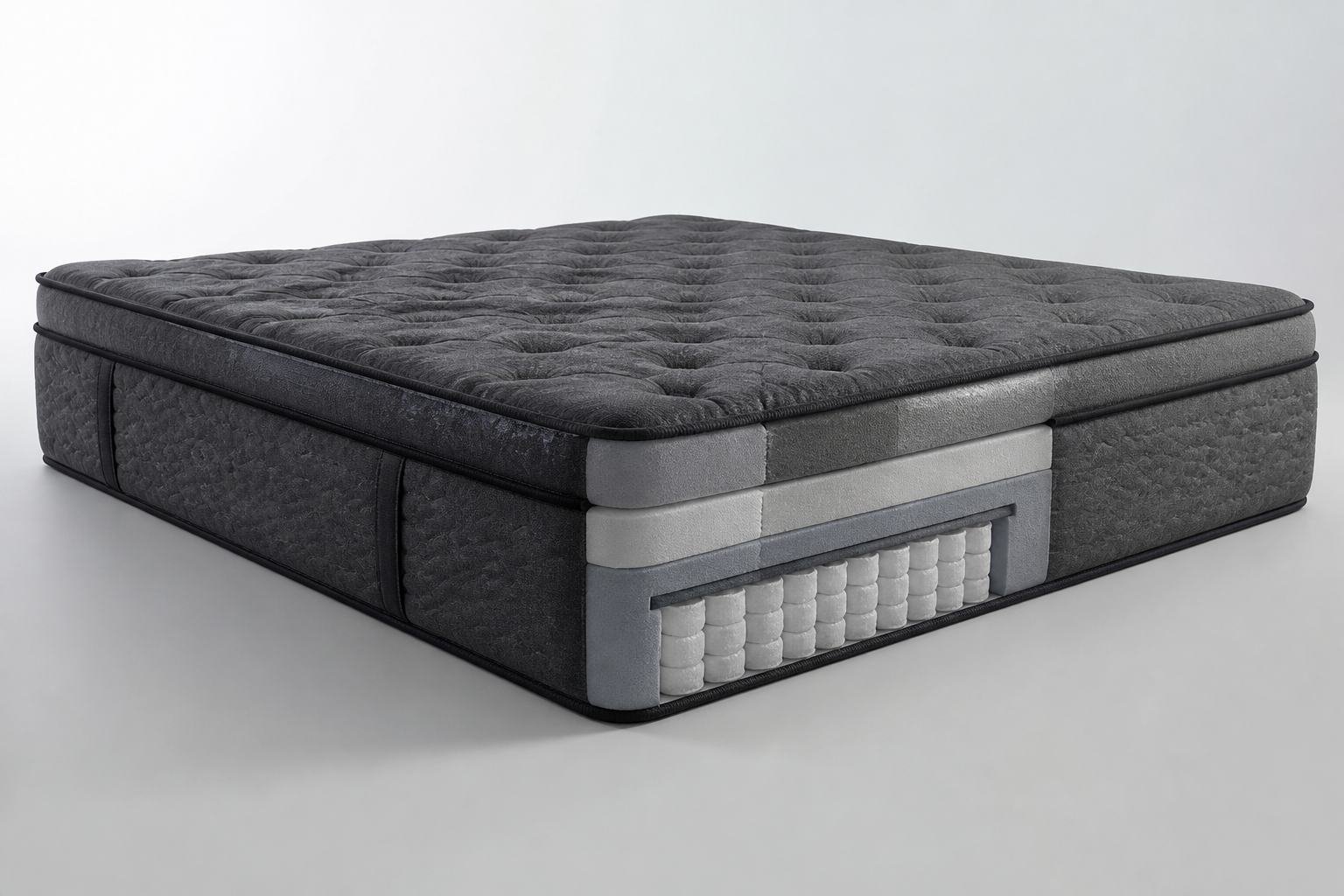 Saatva Memory Foam Hybrid charcoal Euro-top