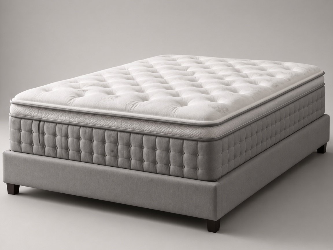 Sealy Posturepedic Elite Brenham hybrid firm mattress, three-quarter studio view