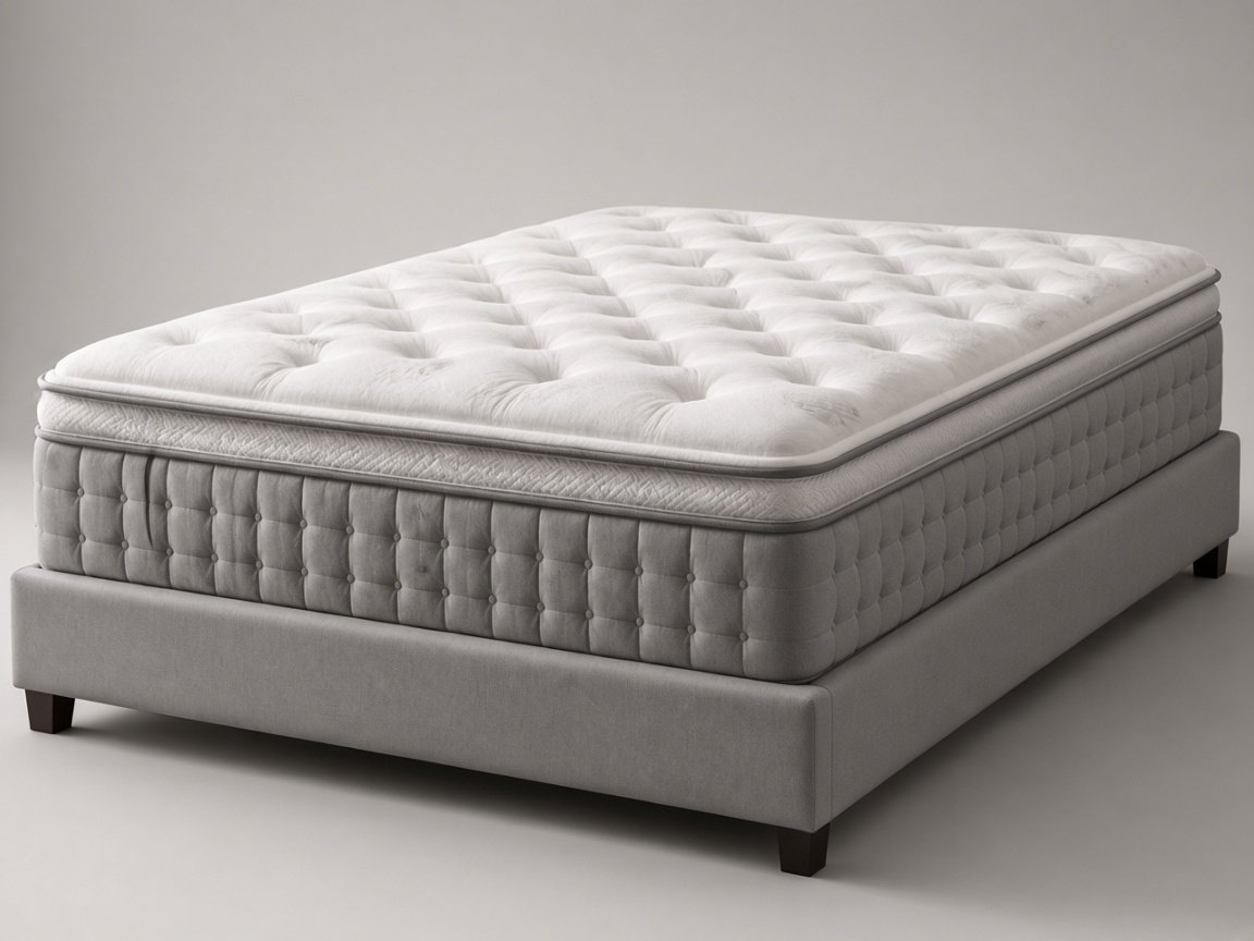 Sealy Posturepedic Elite High Point hybrid soft mattress, three-quarter studio view