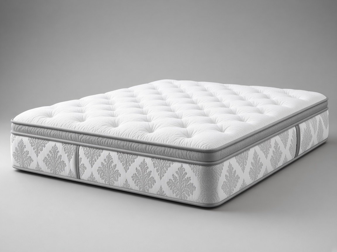 Serta iDirectionsECO Dutton pillow top hybrid mattress, three-quarter studio view