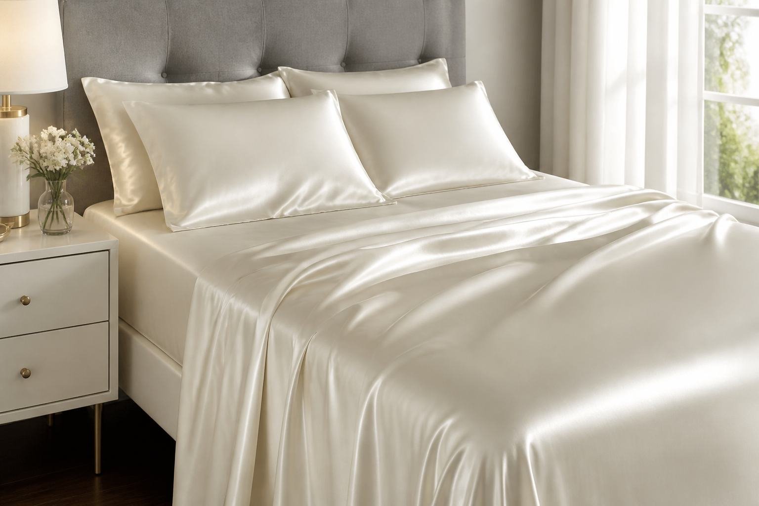 Haven Sateen Sheet Set with a silky sheen